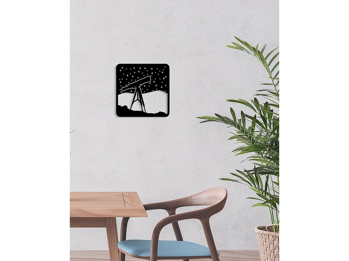 Dekoracja Metalowa Teleskop 1, Czarny, 50x0,15x50 cm, EPIKASA