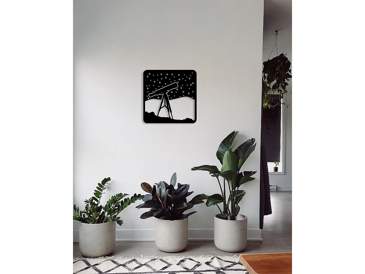 Dekoracja Metalowa Teleskop 1, Czarny, 50x0,15x50 cm, EPIKASA