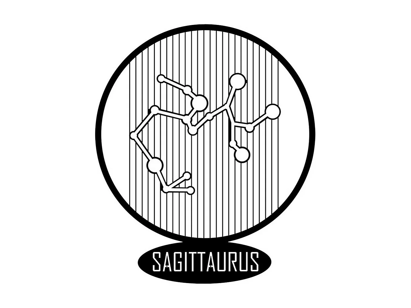 Décoration en Métal Horoscope Sagittaire 6, Noir, 38x0,15x45 cm, EPIKASA