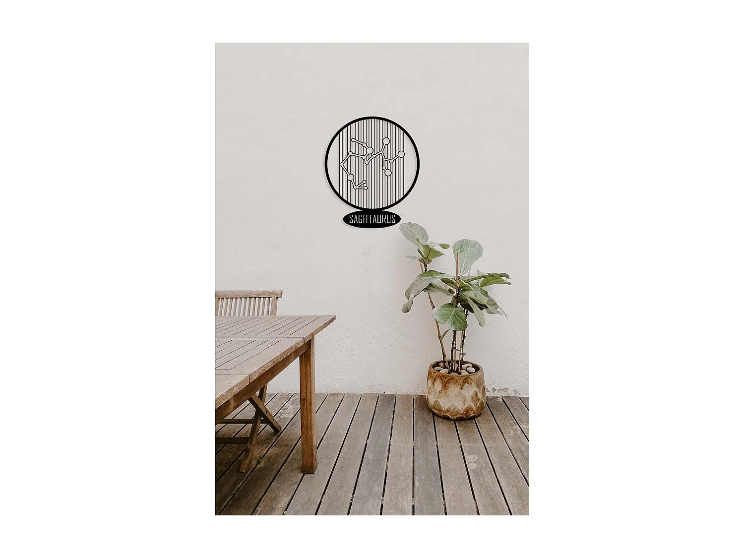 Décoration en Métal Horoscope Sagittaire 6, Noir, 38x0,15x45 cm, EPIKASA