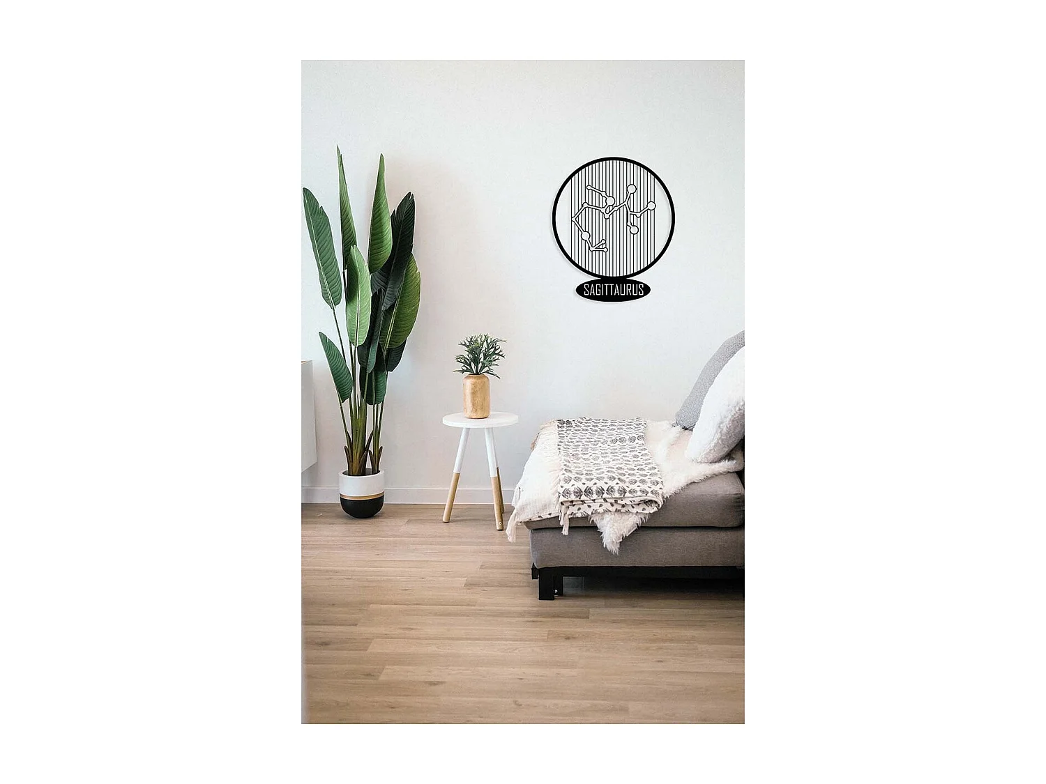 Décoration en Métal Horoscope Sagittaire 6, Noir, 38x0,15x45 cm, EPIKASA