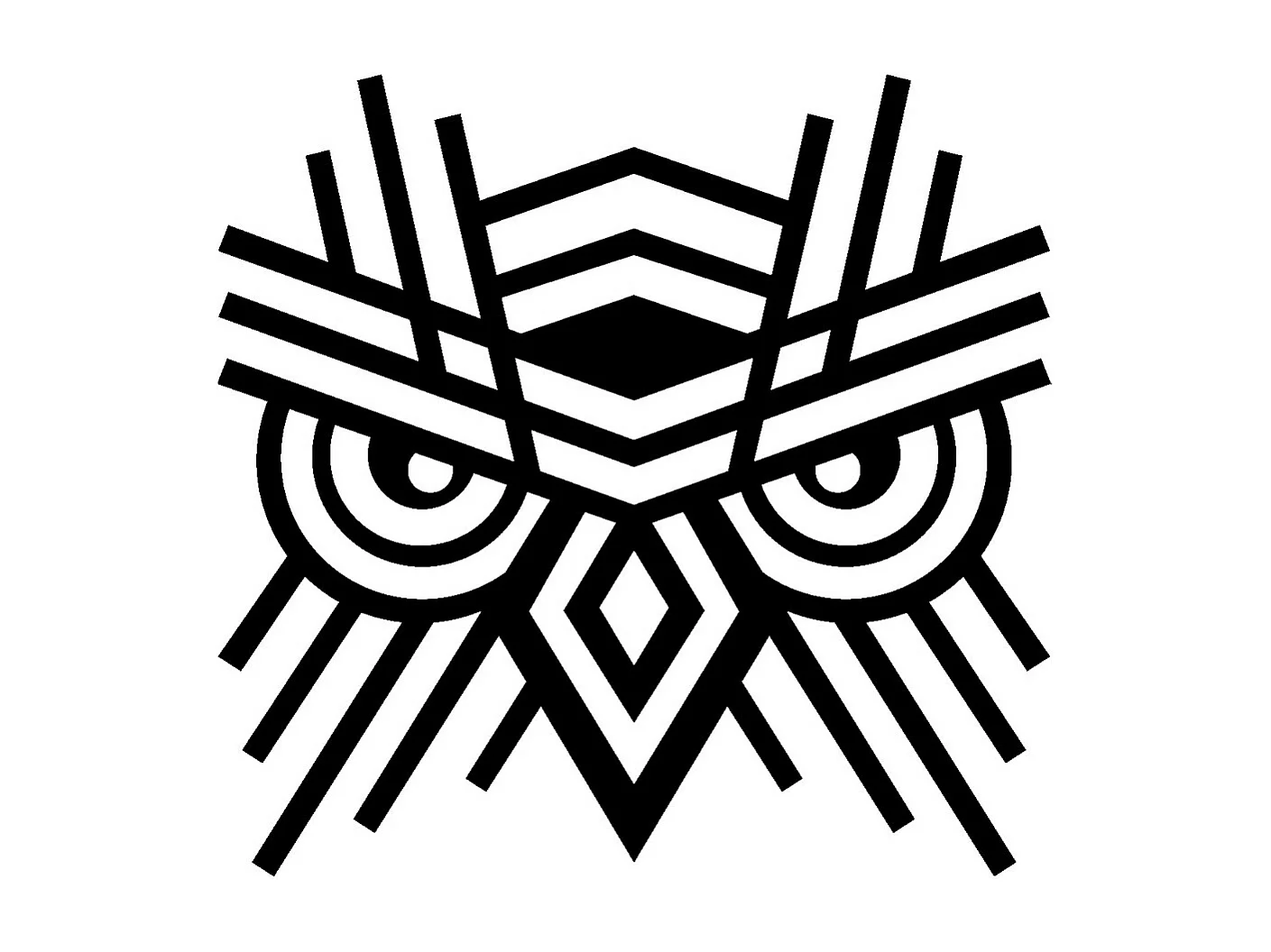 Dekoracja Metalowa Sowa, Czarny, 36x0,15x35 cm, EPIKASA