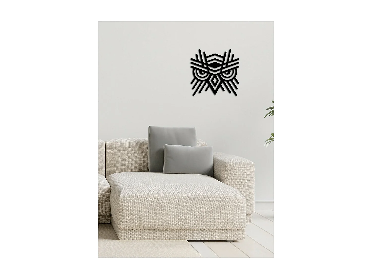 Dekoracja Metalowa Sowa, Czarny, 36x0,15x35 cm, EPIKASA