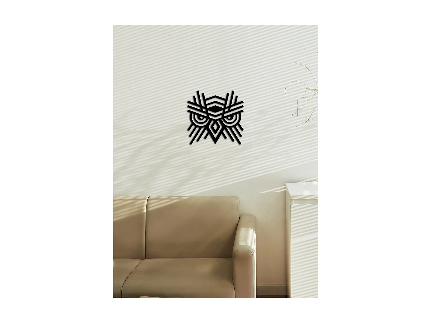 Dekoracja Metalowa Sowa, Czarny, 36x0,15x35 cm, EPIKASA