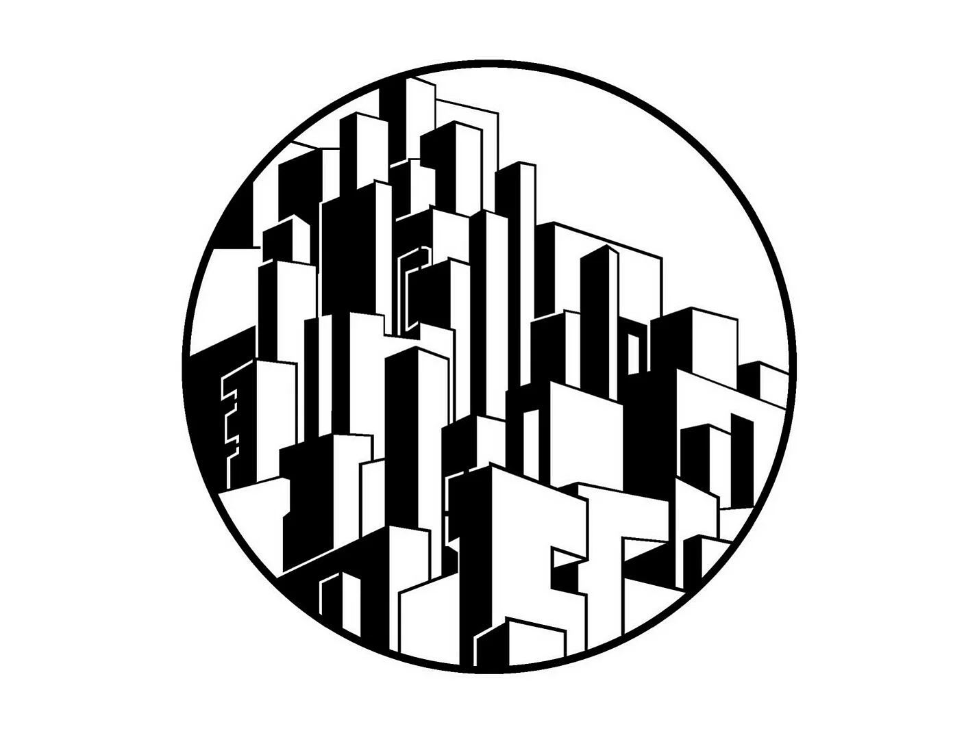 Decoração em Metal Arranhacéus 1, Preto, 60x0,15x60 cm, EPIKASA