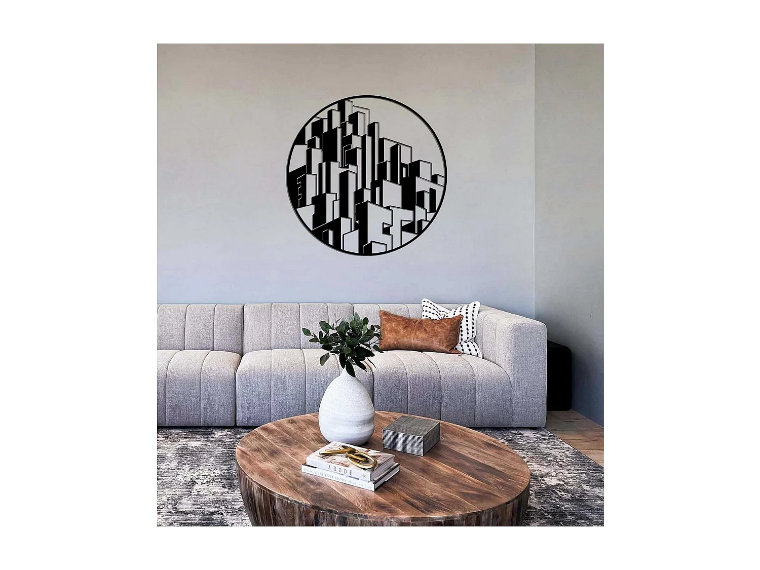 Decoração em Metal Arranhacéus 1, Preto, 60x0,15x60 cm, EPIKASA