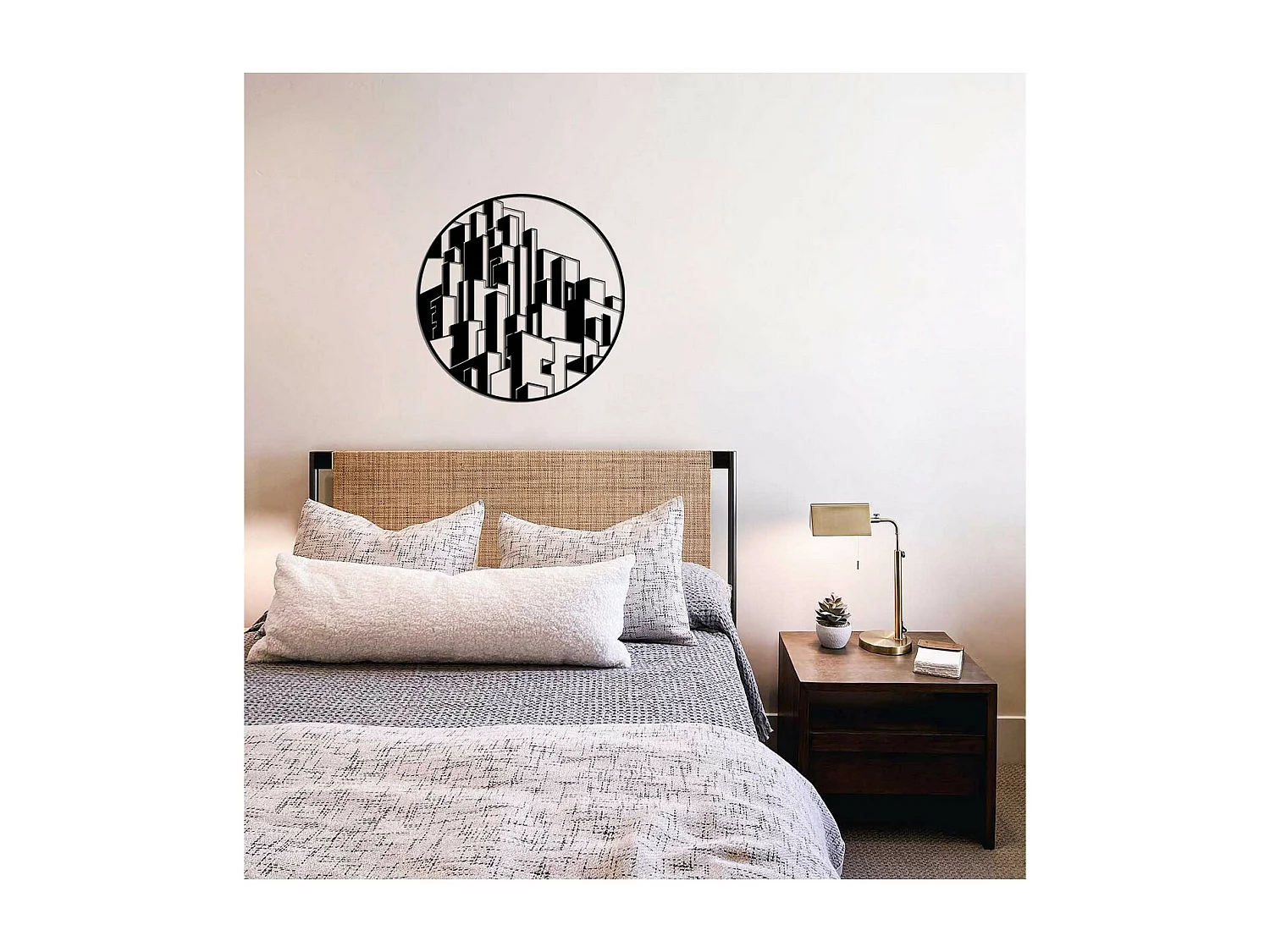 Decoração em Metal Arranhacéus 1, Preto, 60x0,15x60 cm, EPIKASA