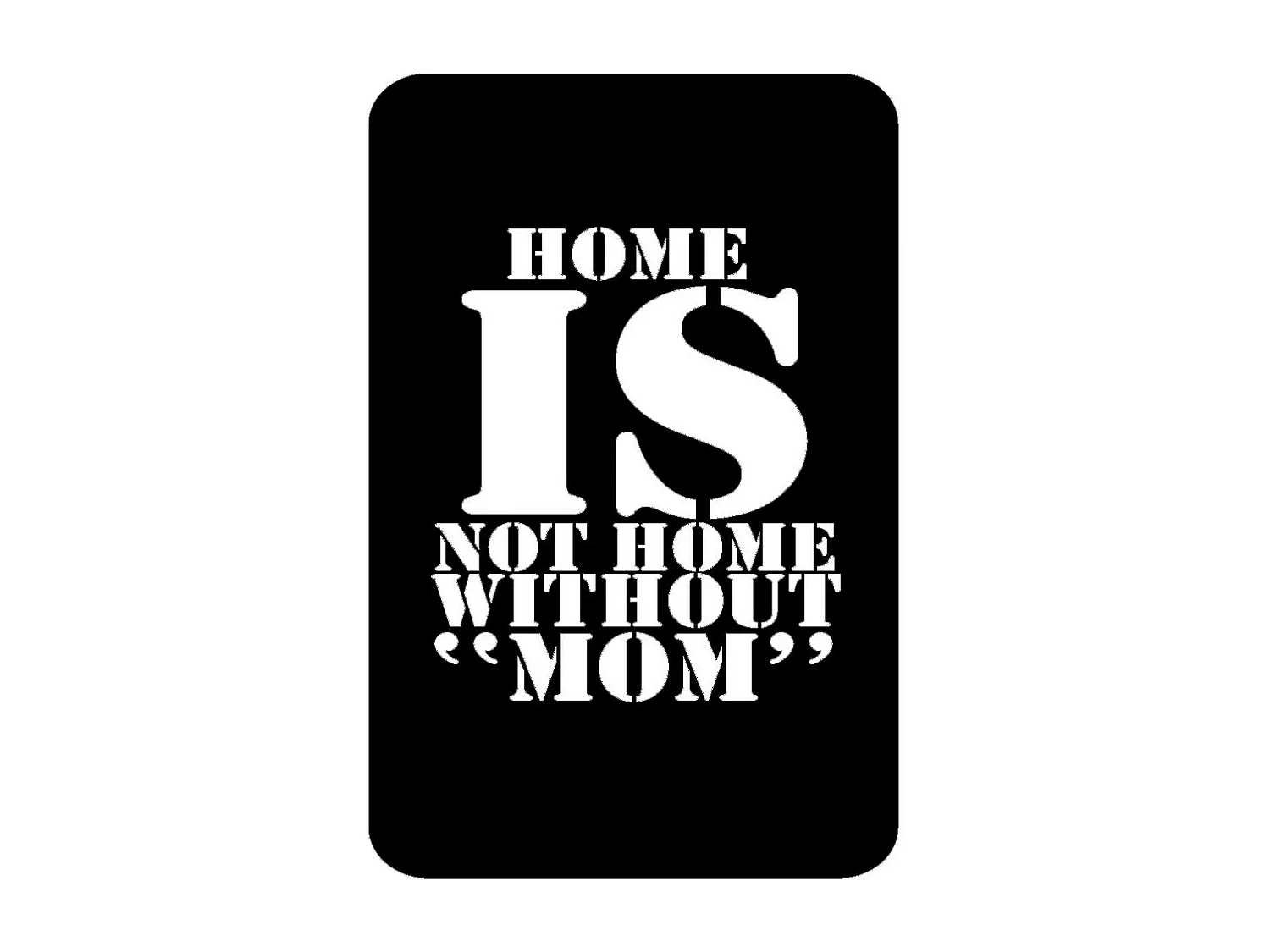 Décoration en Métal Mom, Noir, 40x0,15x72 cm cm, EPIKASA