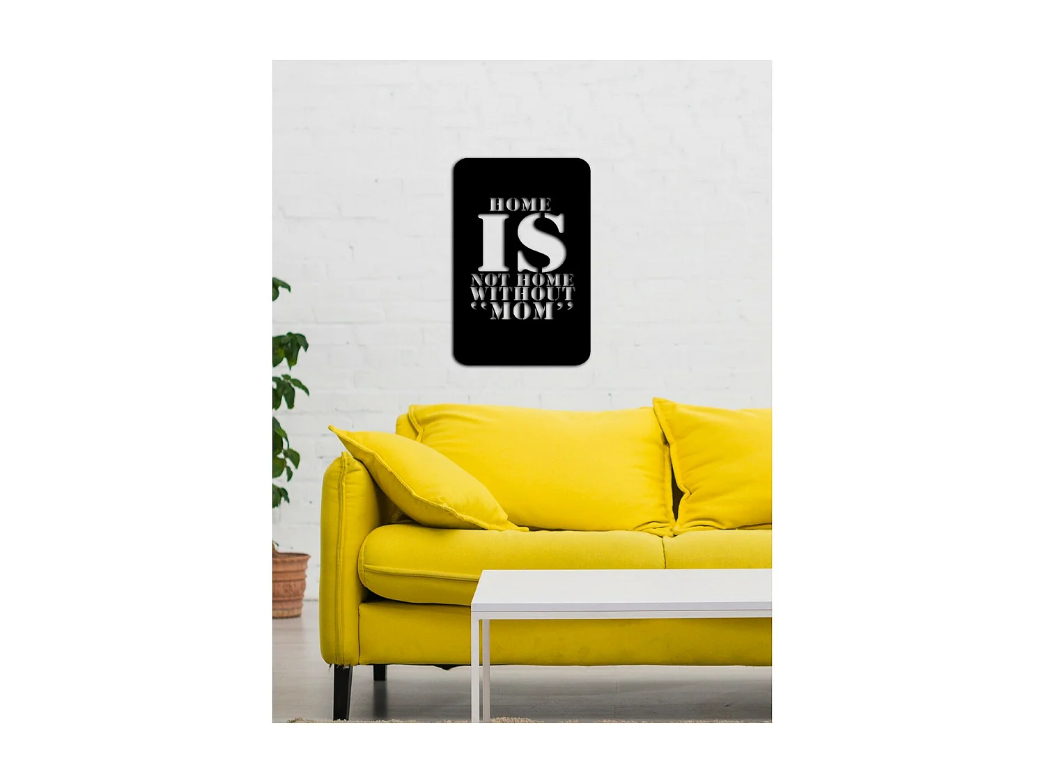 Décoration en Métal Mom, Noir, 40x0,15x72 cm cm, EPIKASA