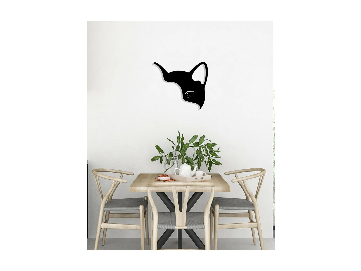 Decoração em Metal Gato 39, Preto, 46x0,15x40 cm, EPIKASA