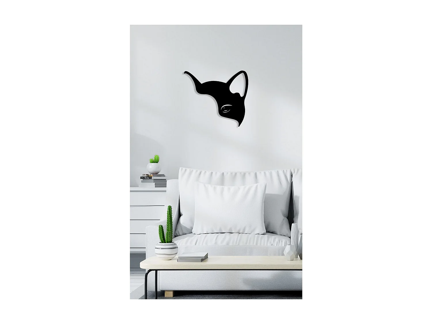 Decoração em Metal Gato 39, Preto, 46x0,15x40 cm, EPIKASA