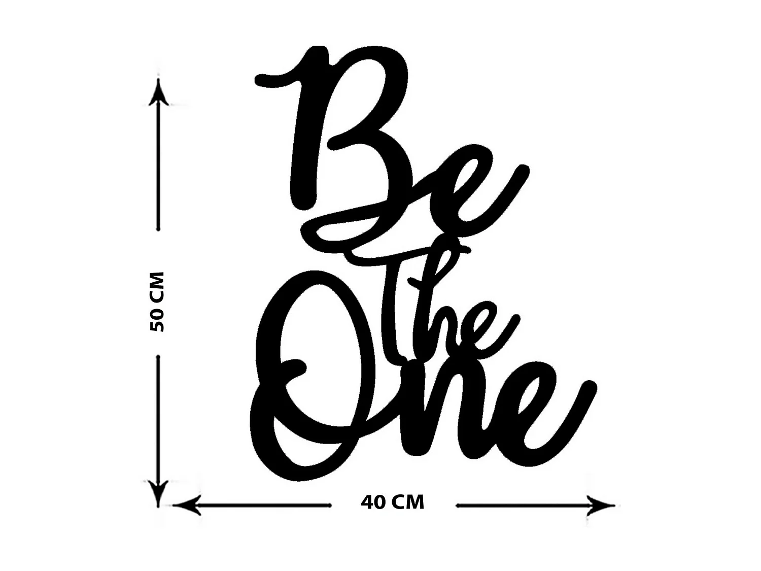 Décoration en Métal Be the One, Noir, 40x0,15x50 cm, EPIKASA