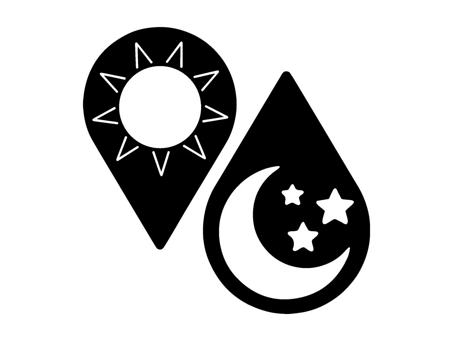 Dekoracja Metalowa Słońce i Księżyc 2, Czarny, 70x0,15x50 cm, EPIKASA