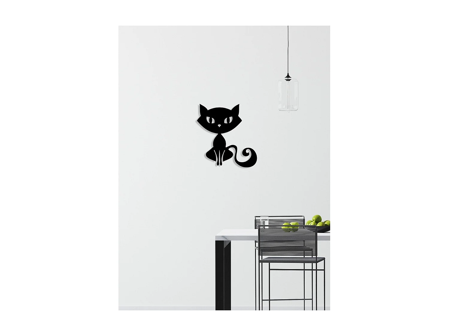 Dekoracja Metalowa Kot 113, Czarny, 40x0,15x43 cm, EPIKASA