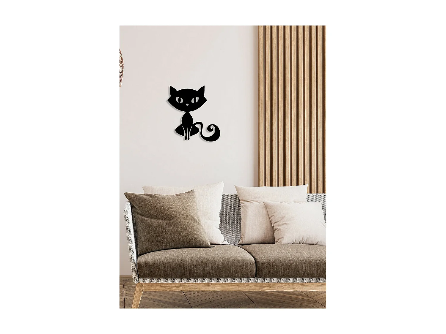 Dekoracja Metalowa Kot 113, Czarny, 40x0,15x43 cm, EPIKASA