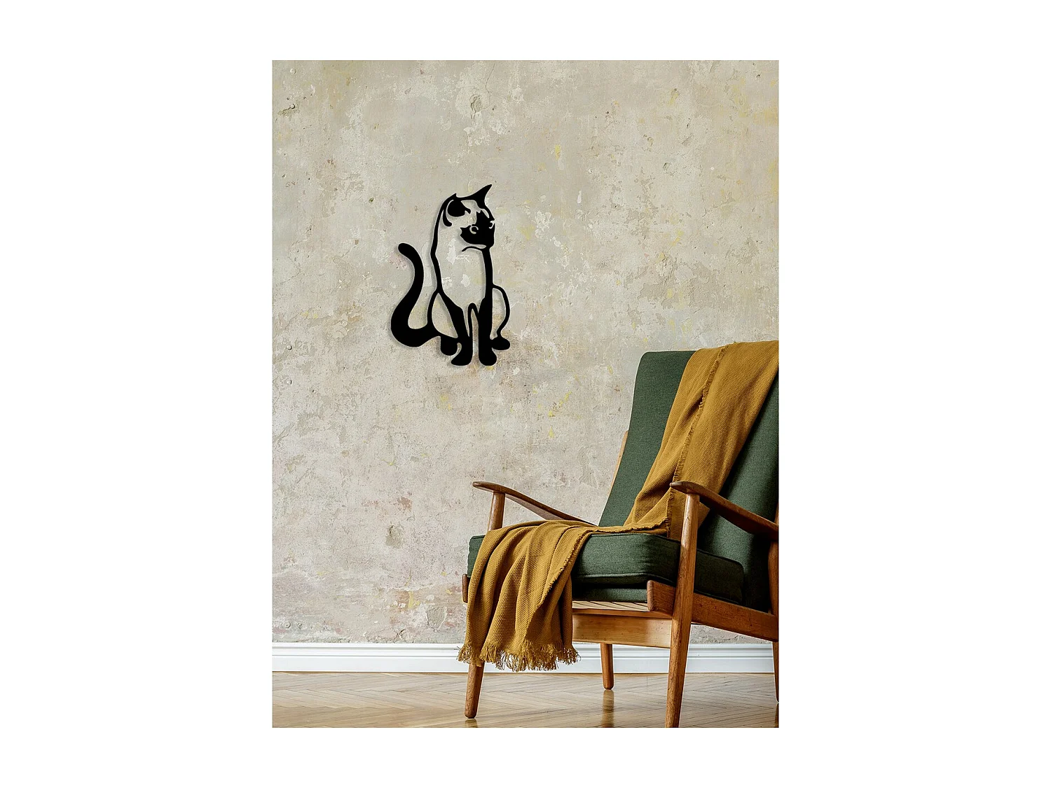 Décoration en Métal Chat 169, Noir, 33x0,15x50 cm, EPIKASA