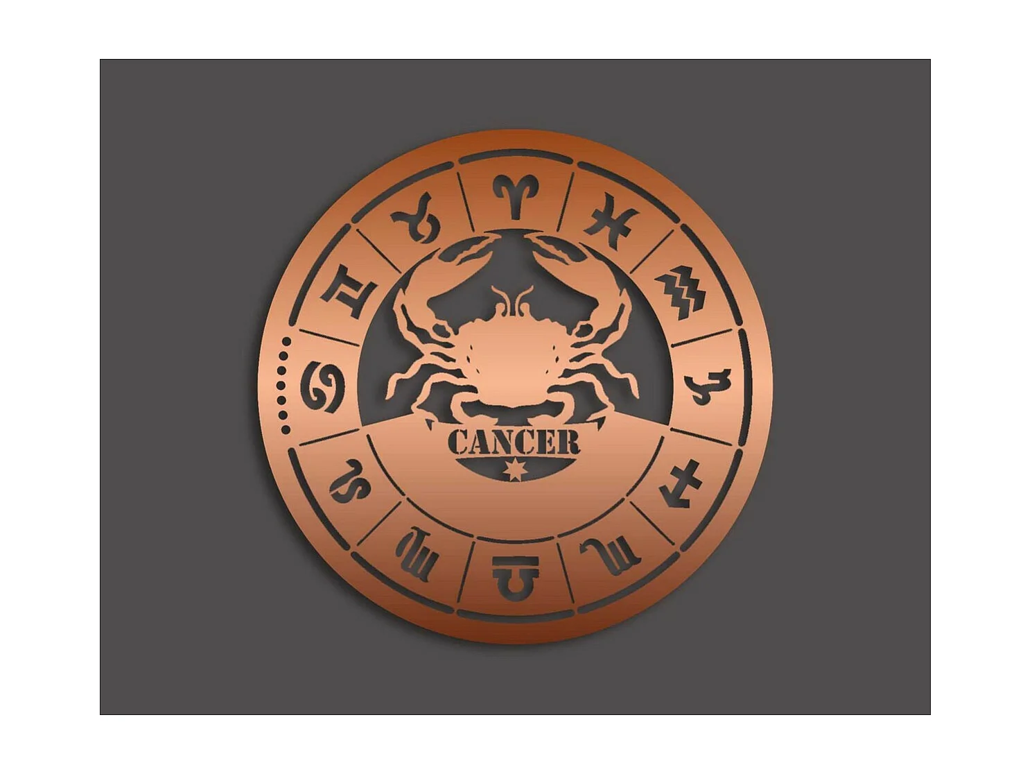 Décoration en Métal Horoscope Cancer 1, Cuivre, 50x0,15x50 cm, EPIKASA