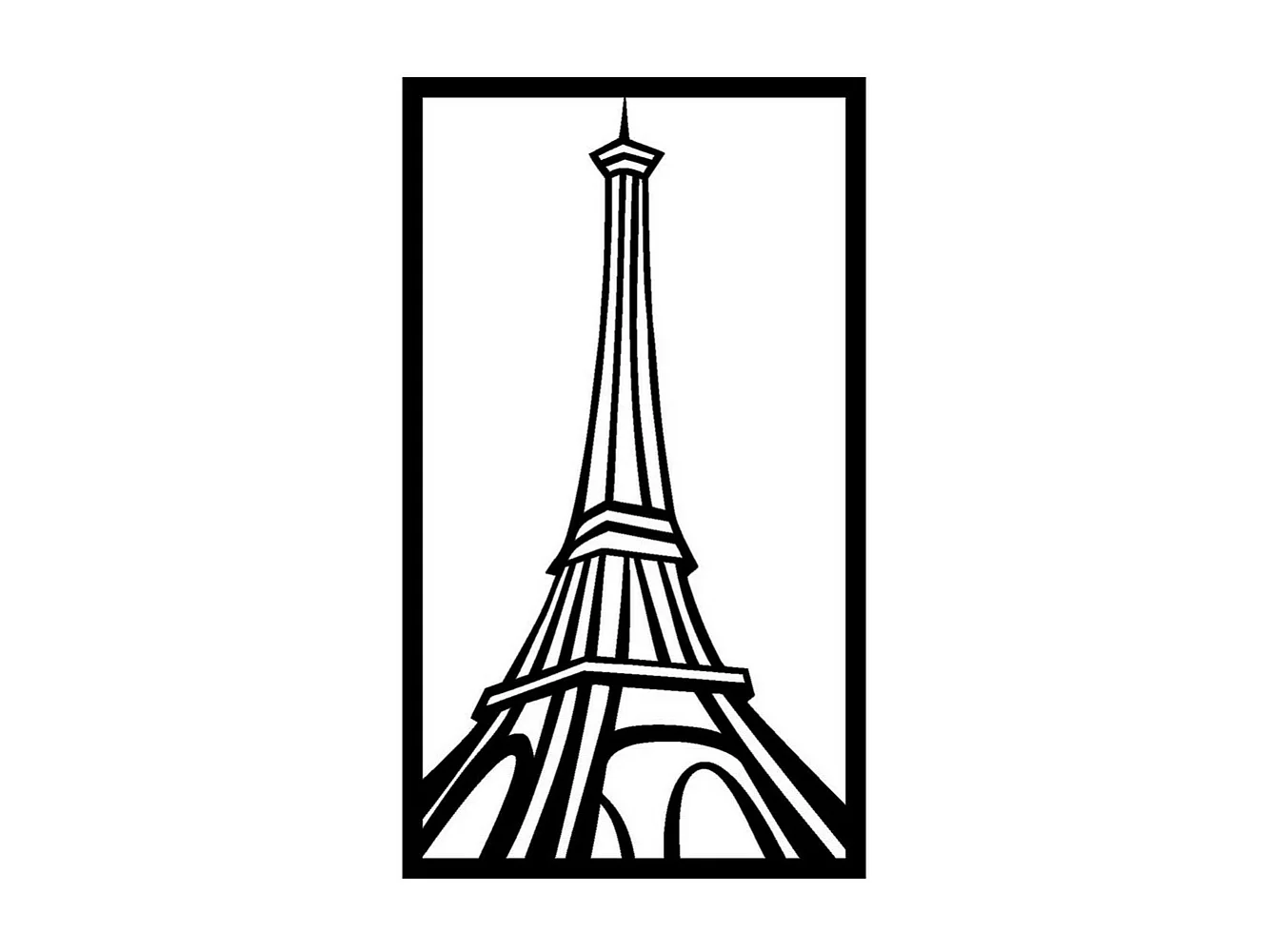 Décoration en Métal Tour Eiffel 1, Noir, 41x0,15x70 cm, EPIKASA