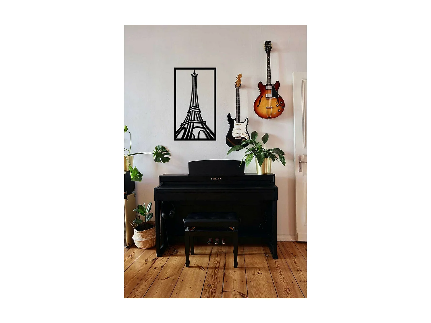 Décoration en Métal Tour Eiffel 1, Noir, 41x0,15x70 cm, EPIKASA