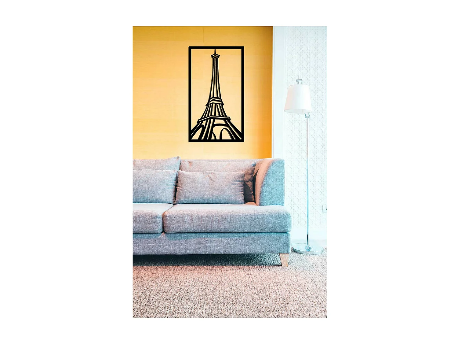 Décoration en Métal Tour Eiffel 1, Noir, 41x0,15x70 cm, EPIKASA