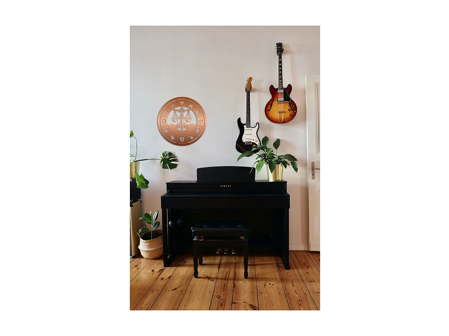 Dekoracja Metalowa Horoskop Wagi 1, Miedź, 50x0,15x50 cm, EPIKASA