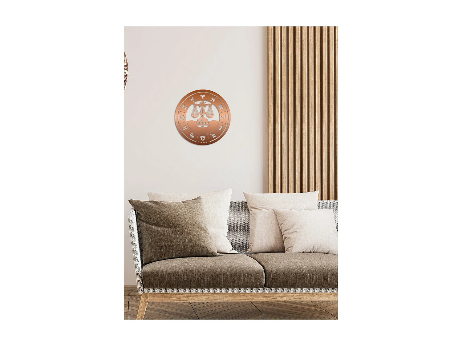 Dekoracja Metalowa Horoskop Wagi 1, Miedź, 50x0,15x50 cm, EPIKASA