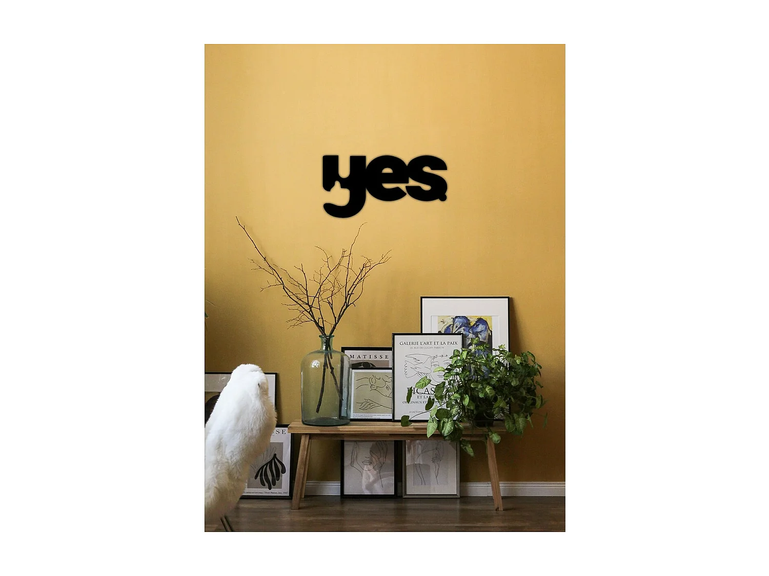 Décoration en Métal Yes, Noir, 50x0,15x25 cm cm, EPIKASA