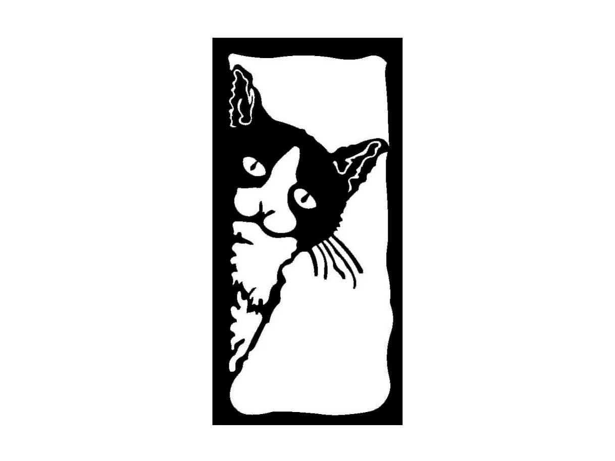 Décoration en Métal Chat 22, Noir, 30x0,15x61 cm, EPIKASA