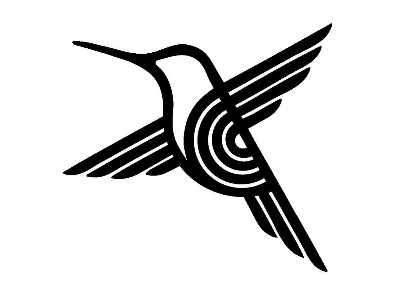 Metalen Decoratie Kolibrie 3, Zwart, 35x0,15x32 cm, EPIKASA