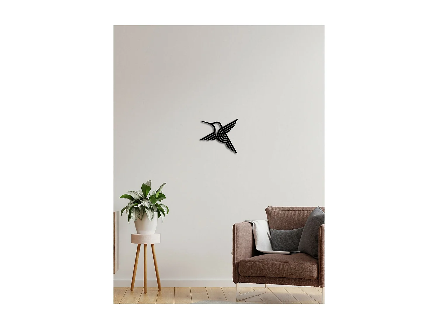 Metalen Decoratie Kolibrie 3, Zwart, 35x0,15x32 cm, EPIKASA