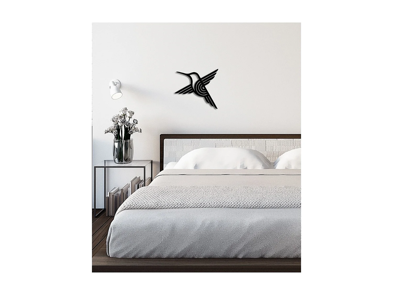 Metalen Decoratie Kolibrie 3, Zwart, 35x0,15x32 cm, EPIKASA