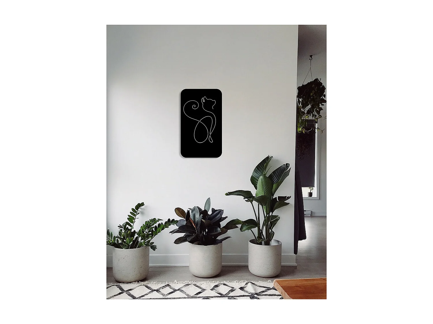 Dekoracja Metalowa Kot 155, Czarny, 36x0,15x60 cm, EPIKASA