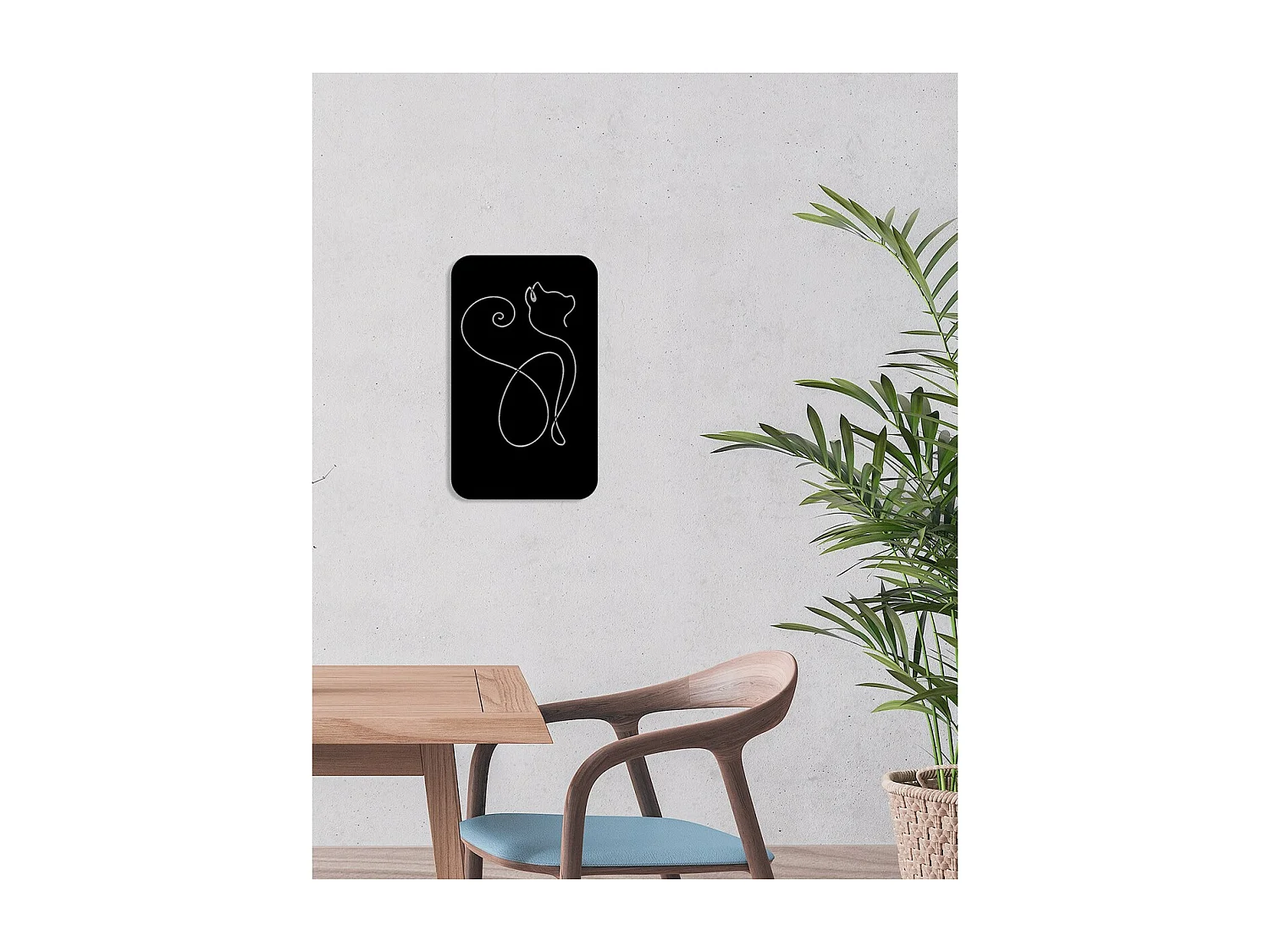 Dekoracja Metalowa Kot 155, Czarny, 36x0,15x60 cm, EPIKASA