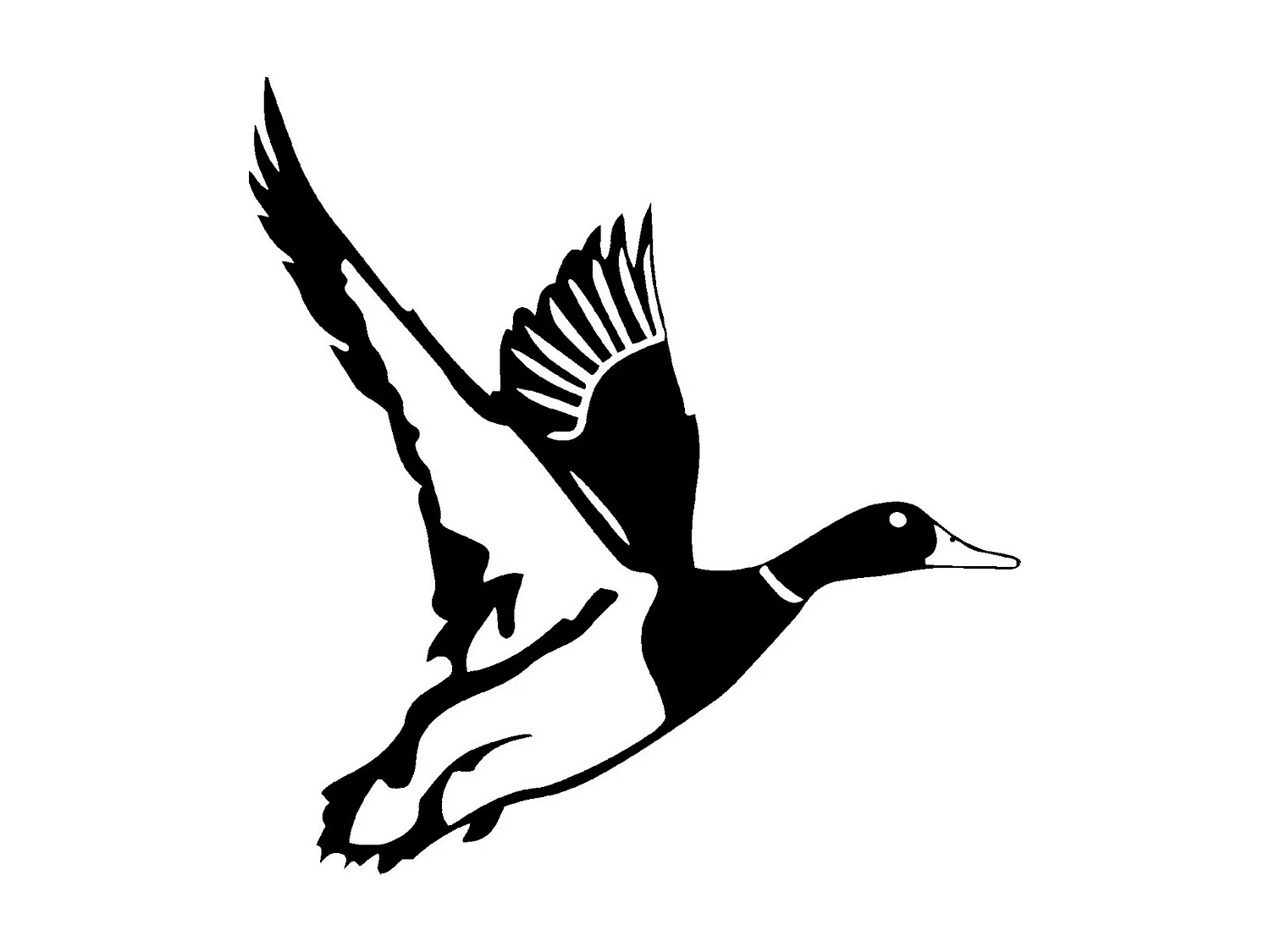 Décoration en Métal Canard 1, Noir, 49x0,15x50 cm, EPIKASA