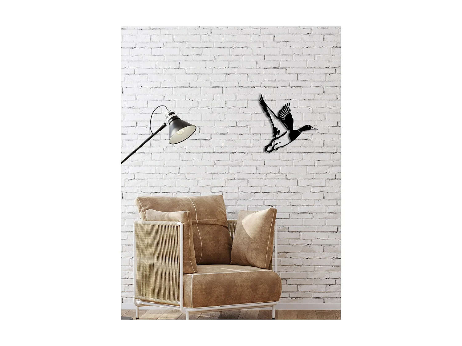 Décoration en Métal Canard 1, Noir, 49x0,15x50 cm, EPIKASA