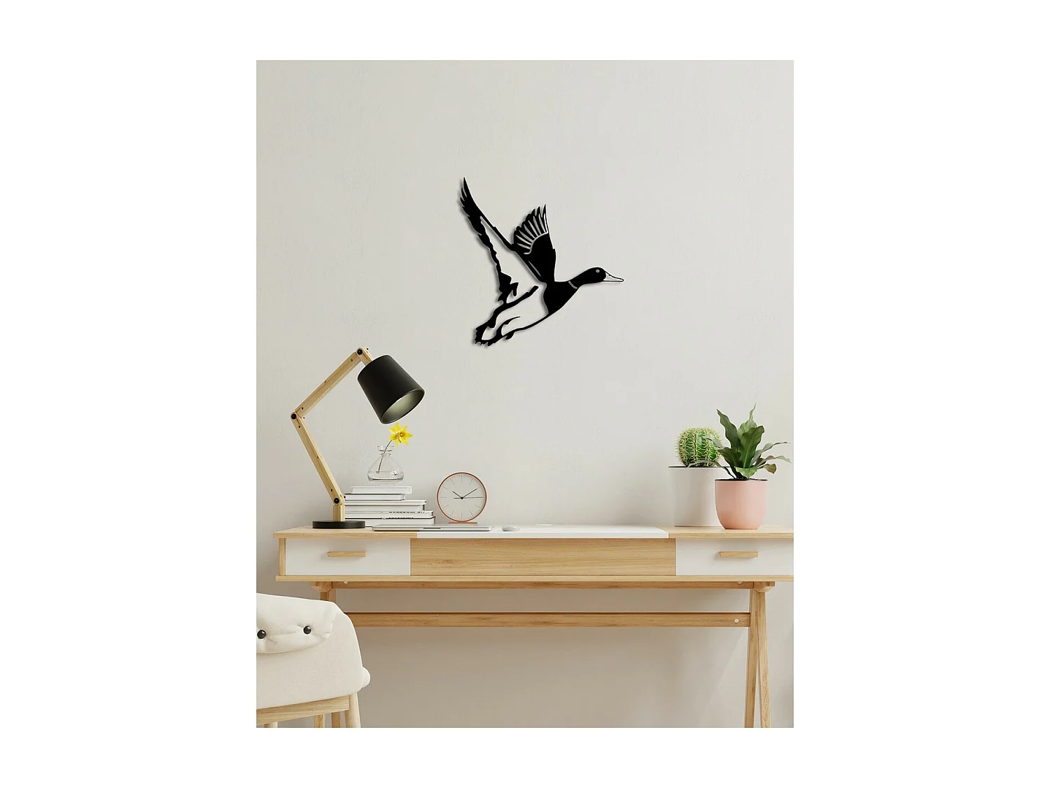 Décoration en Métal Canard 1, Noir, 49x0,15x50 cm, EPIKASA