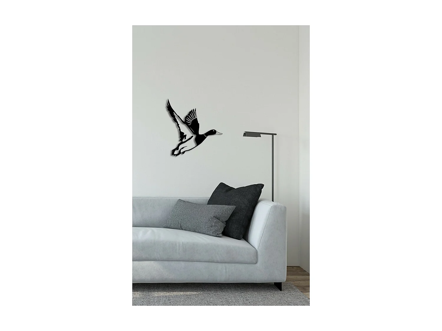 Décoration en Métal Canard 1, Noir, 49x0,15x50 cm, EPIKASA