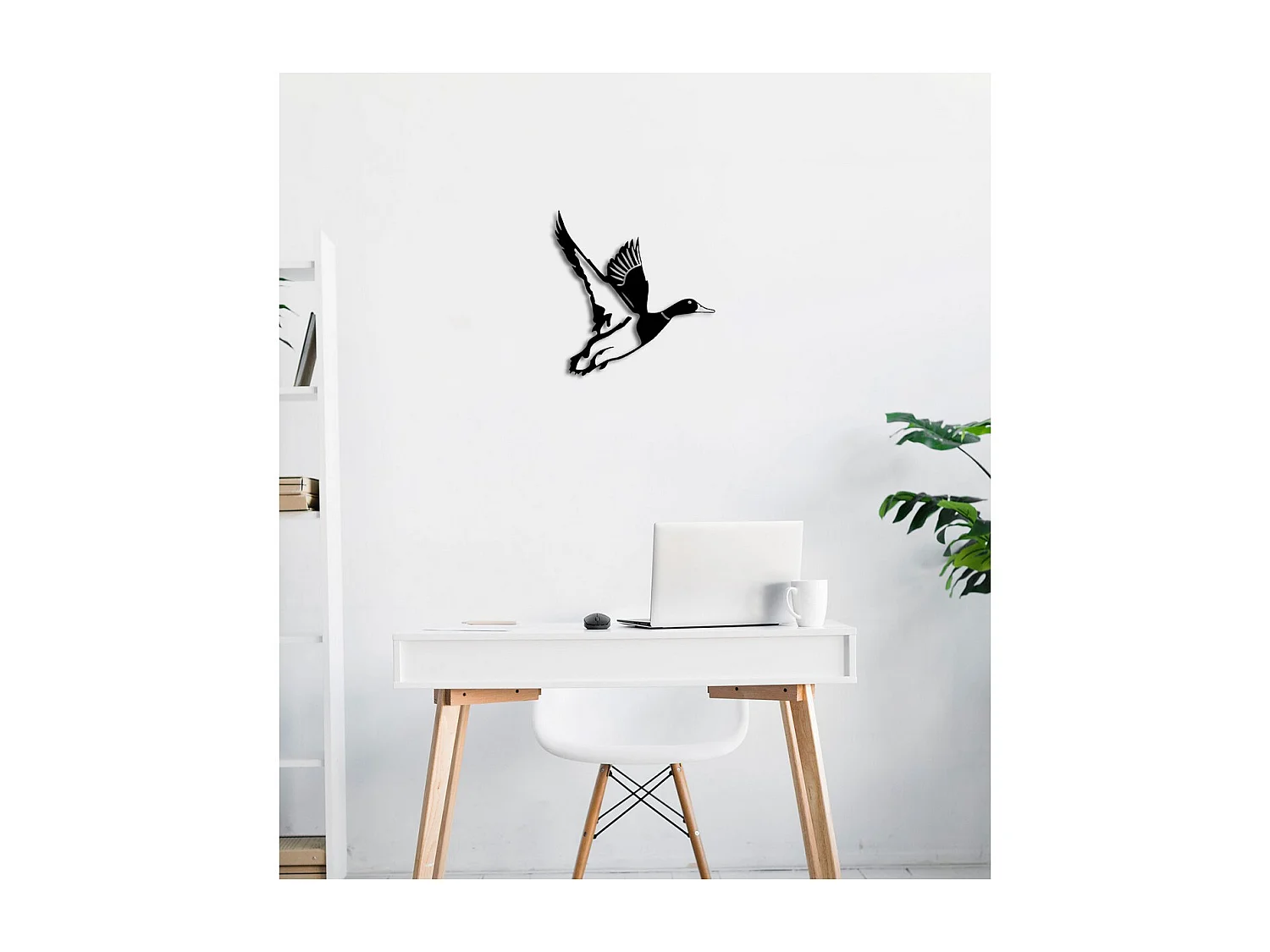 Décoration en Métal Canard 1, Noir, 49x0,15x50 cm, EPIKASA