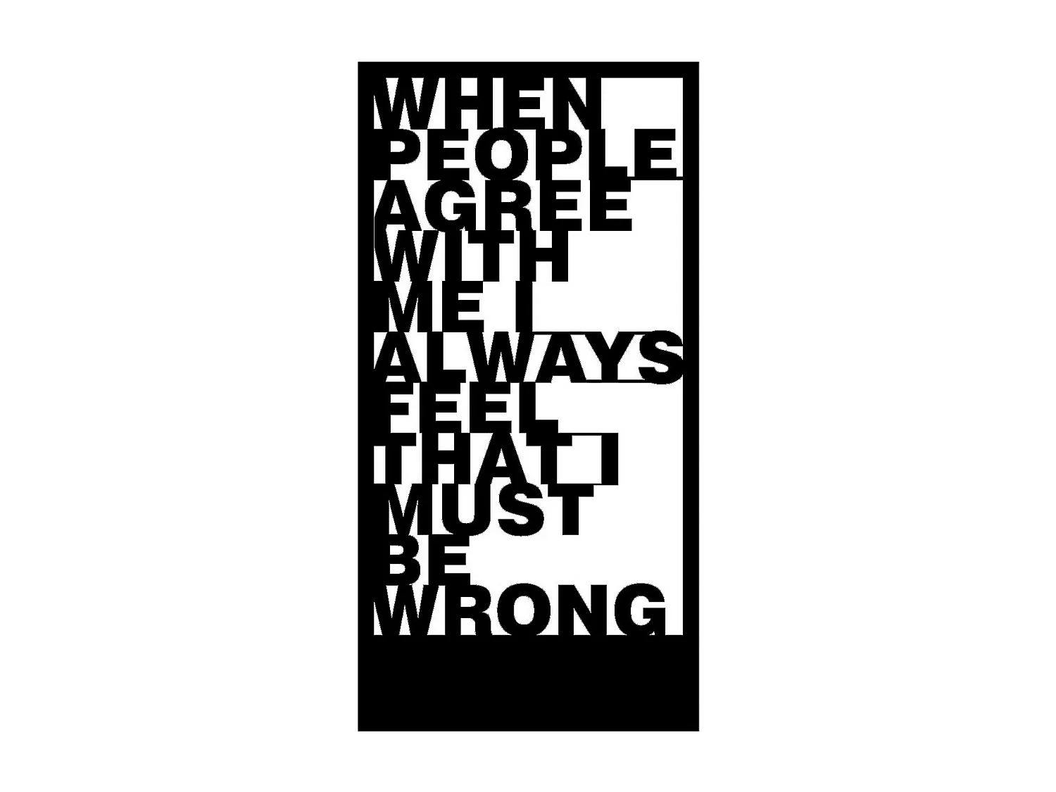 Dekoracja Metalowa Must be Wrong, Czarny, 45x0,15x88 cm cm, EPIKASA