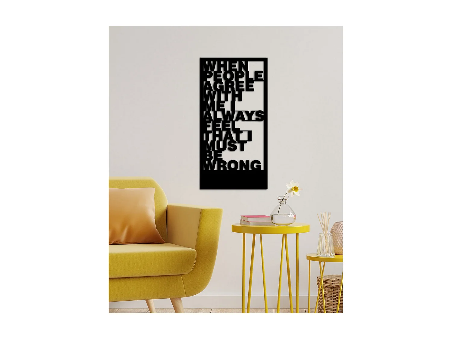 Dekoracja Metalowa Must be Wrong, Czarny, 45x0,15x88 cm cm, EPIKASA