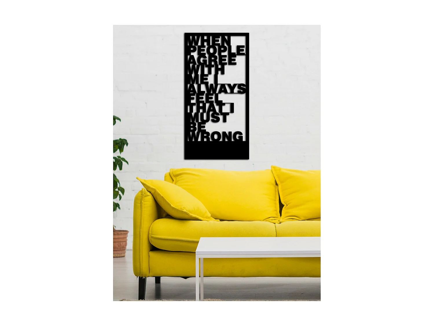 Dekoracja Metalowa Must be Wrong, Czarny, 45x0,15x88 cm cm, EPIKASA