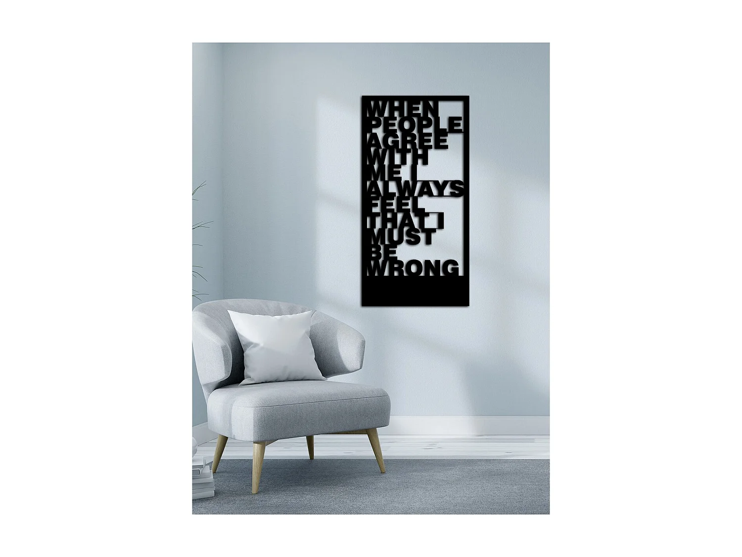 Dekoracja Metalowa Must be Wrong, Czarny, 45x0,15x88 cm cm, EPIKASA