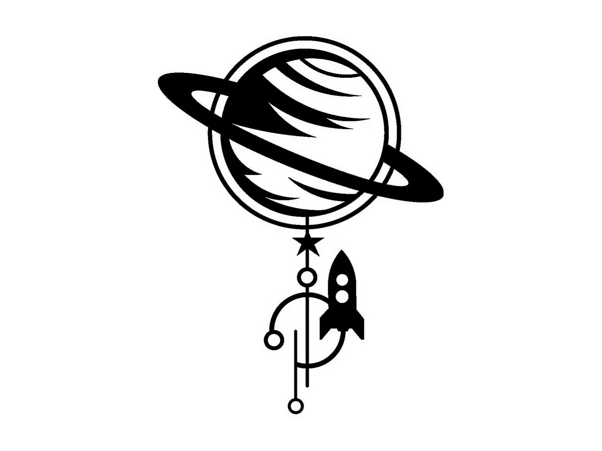 Decoração em Metal Foguetão, Preto, 50x0,15x66 cm, EPIKASA