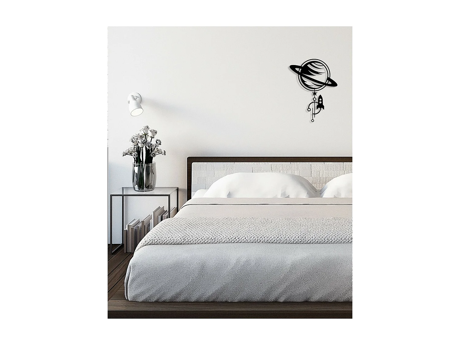 Decoração em Metal Foguetão, Preto, 50x0,15x66 cm, EPIKASA