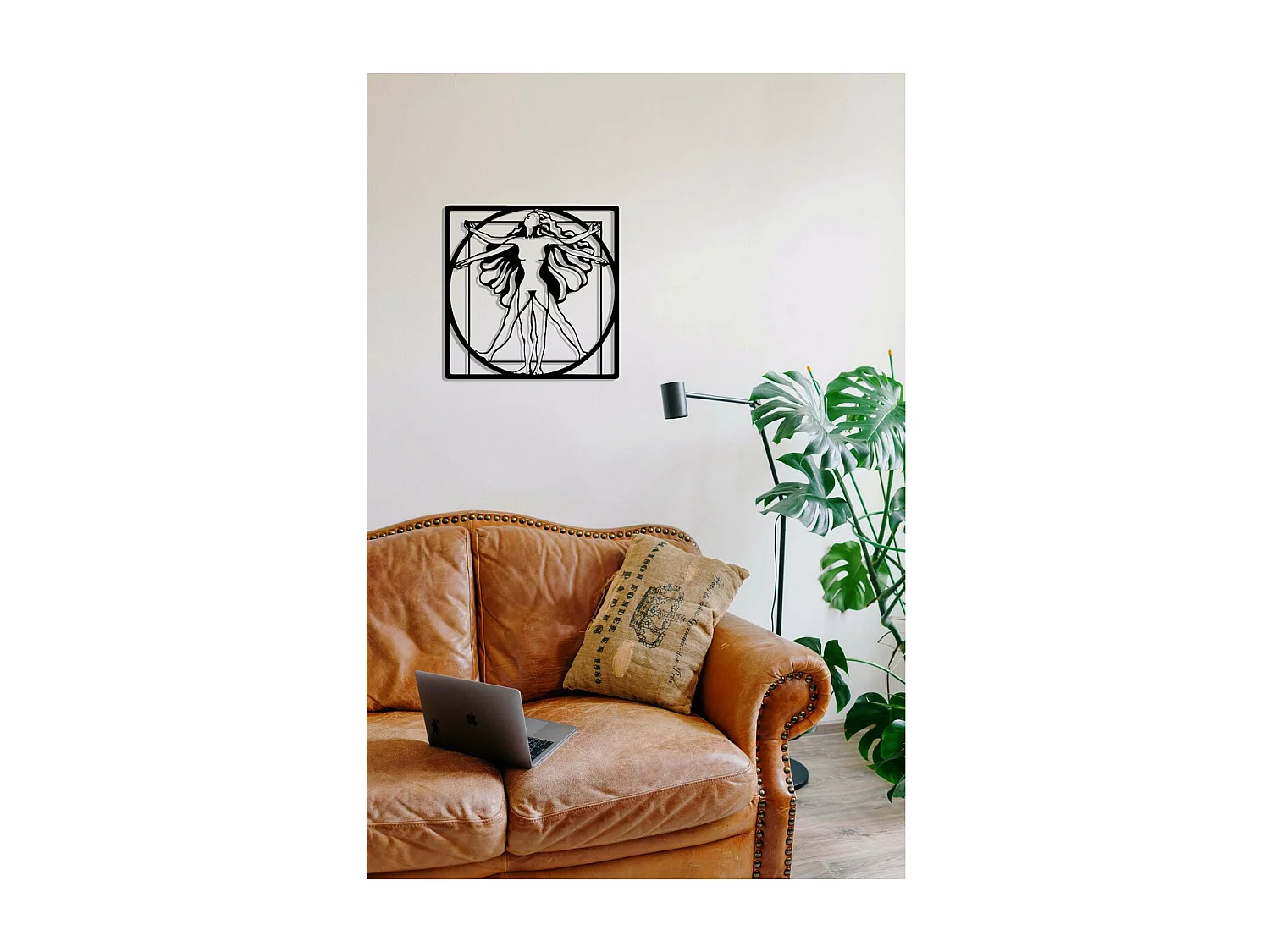 Décoration en Métal Femme Vitruve, Noir, 60x0,15x60 cm, EPIKASA