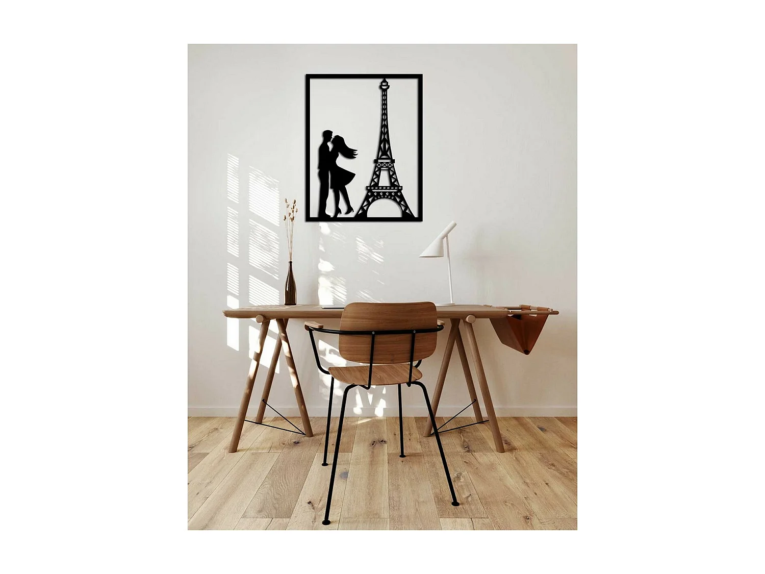 Dekoracja Metalowa Paryż, Czarny, 50x0,15x63 cm, EPIKASA