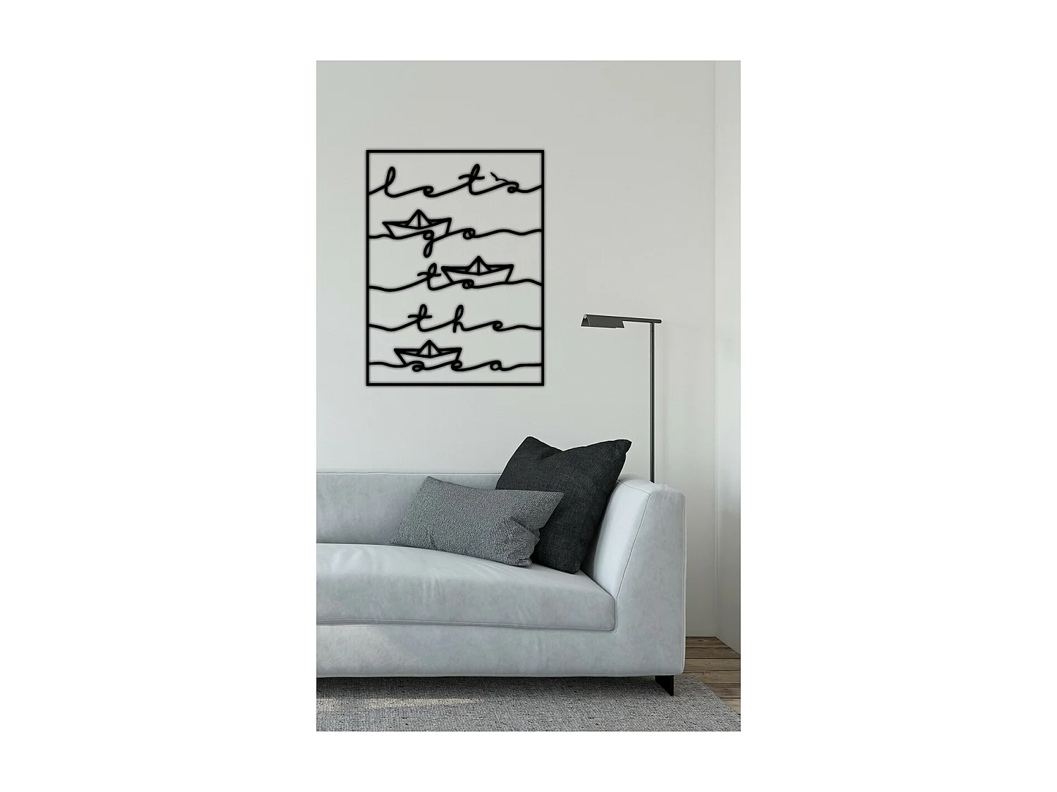 Decorazione in Metallo Go to the Sea, Nero, 53x0,15x70 cm cm, EPIKASA