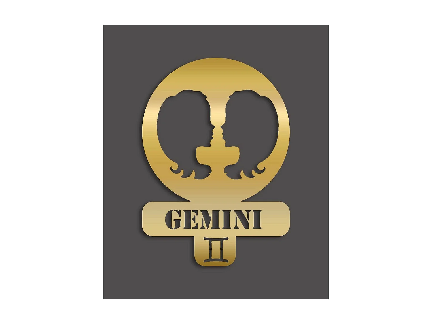 Decorazione in Metallo Oroscopo Gemelli 5, Oro, 36x0,15x50 cm, EPIKASA