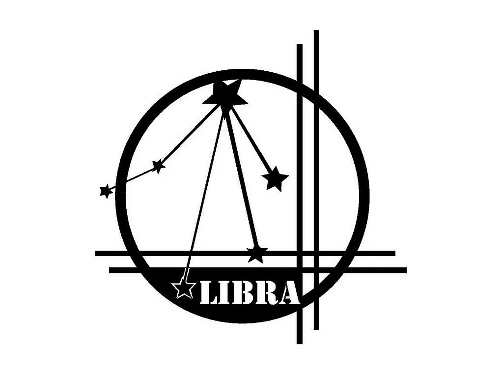 Dekoracja Metalowa Horoskop Wagi 9, Czarny, 40x0,15x40 cm cm, EPIKASA