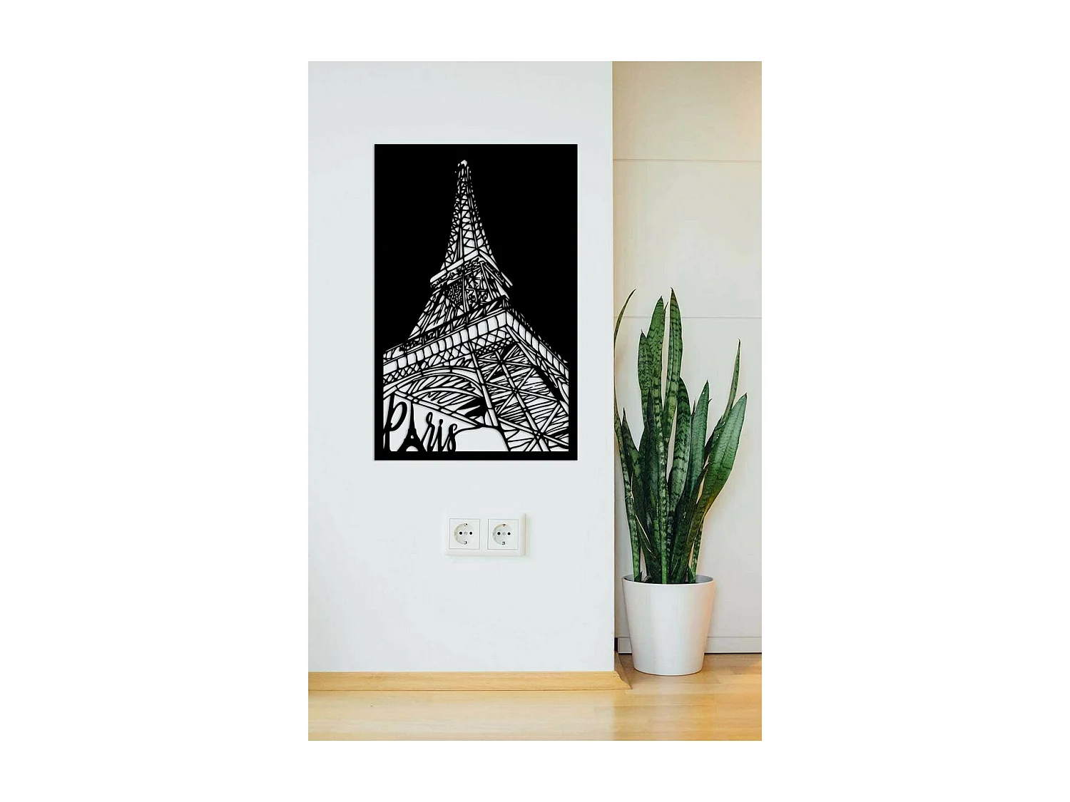 Metalen Decoratie Eiffeltoren 5, Zwart, 45x0,15x70 cm, EPIKASA